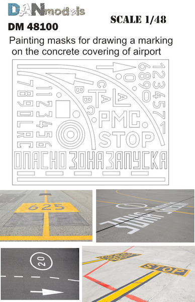 Vinyl painting mask for making markings on concrete tarmac DM48100