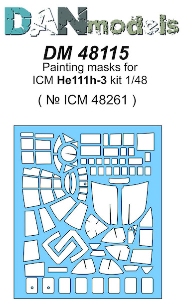 Vinyl painting mask for Heinkel He111H-3 (ICM) DM48115