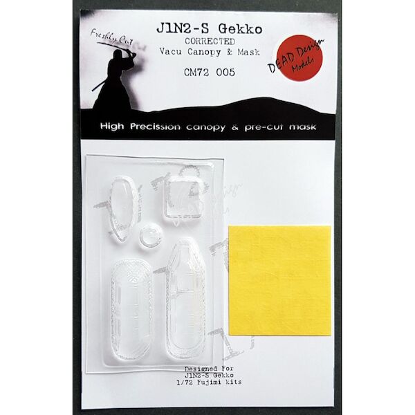 Nakajima J1N2-S Gekko Canopy and other clear parts and mask (Fujimi) CM72-005