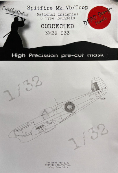 Spitfire MKVb/Trop National insignia B type roundels Mask (Hobby Boss) NM32033