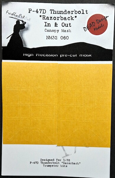 Republic P47D Thunderbolt "Razorback" Canopy mask In and out (Trumpeter) NM32060