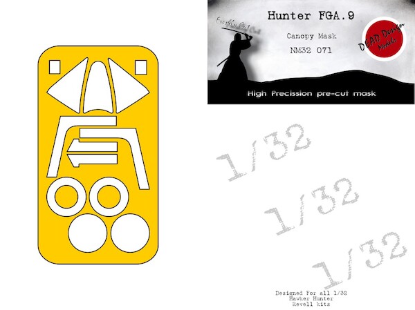 Hawker Hunter FGA9 Canopy mask (Revell)  NM32071
