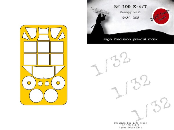 Messerschmitt Bf109E-4/7 Canopy and wheel mask In- and outside (Cuber Hobby/Dragon) NM32096