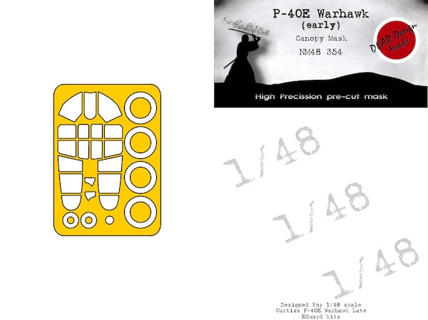 Curtiss P40E Warhawk (Early) Canopy and wheel mask (Eduard)  NM48354