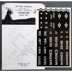 OV10A Bronco Markings and National Insignia Mask - Corrected- (ICM) NM48062