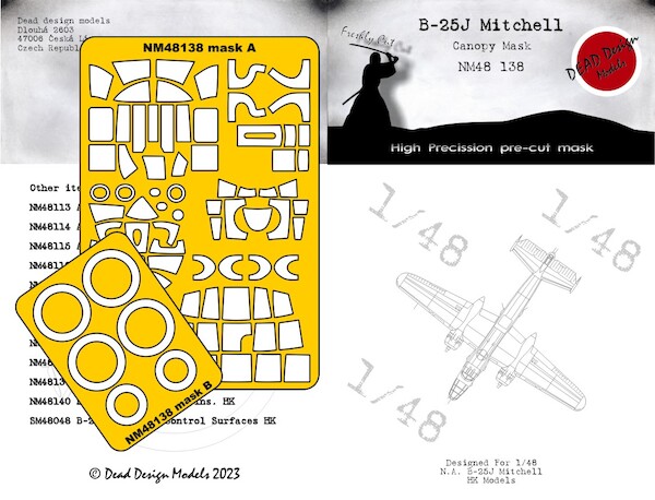 North American B25J Mitchel Canopy and wheel Mask (Hong Kong Models) NM48138