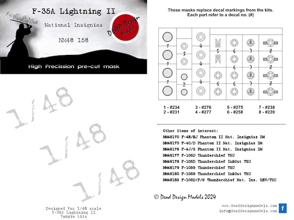 F35A Lightning II National Insignia (Tamiya) NM48158