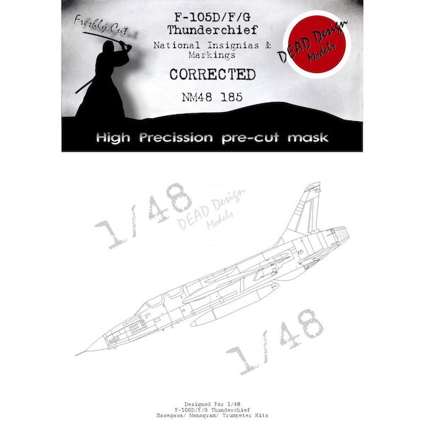 F105/F/G Thunderchief National Insignia and markings mask CORRECTED (Hasegawa, Monogram, Hobby Boss) NM48185