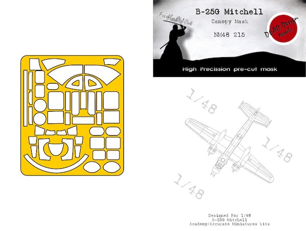 B25G Mitchell Canopy mask (Academy, Accurate Miniatures) NM48215