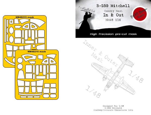 B25G Mitchell  Canopy in and outside  mask  (Academy, Accurate Miniatures)  NM48216