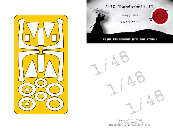 A10 Thunderbolt Canopy and wheel mask (Monogram/Revell/Hasegawa) NM48225