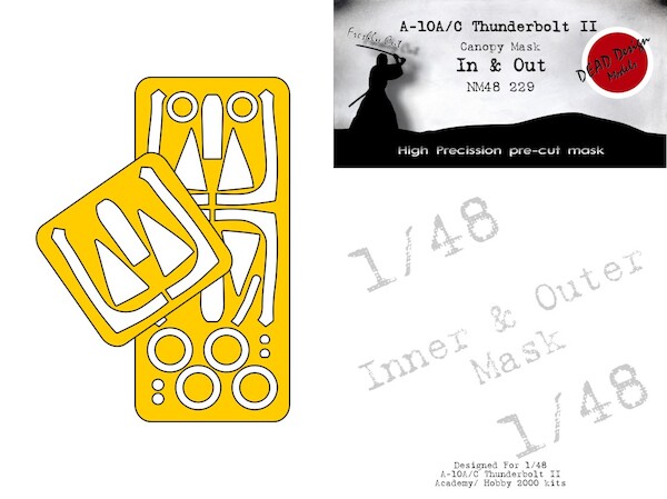 A10A/C Thunderbolt Canopy and wheel mask  In and outside (Academy, Hobby 2000)  NM48229