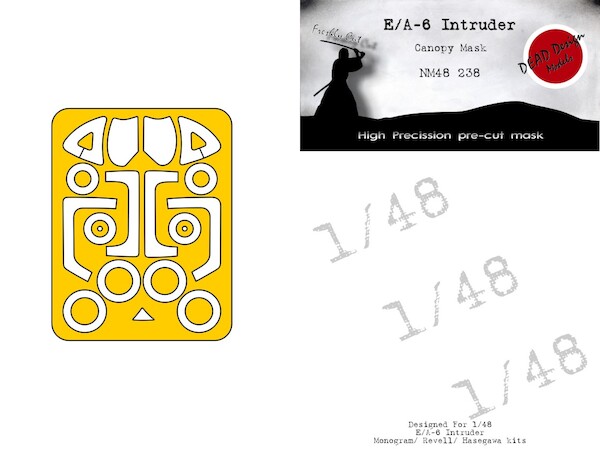 Grumman E/A6A-E Intruder Canopy and wheel mask (Monogram/Revell) NM48238