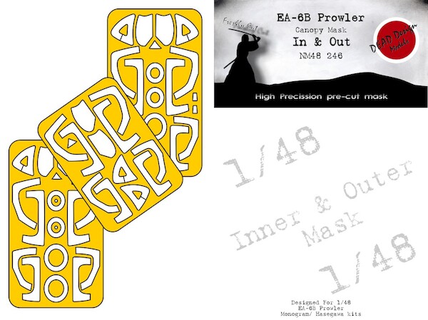 Grumman EA6B Prowler Canopy and wheel mask in and outside(Monogram/Revell)  NM48246