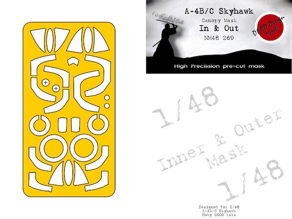 A4B/C Skyhawk Canopy and wheel mask In and outside (Hasegawa, Hobby 2000) NM48269