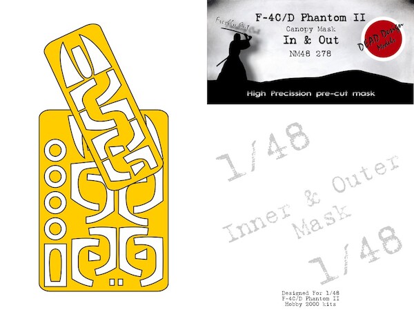 F4C/D Phantom Canopy and wheel  mask In and outside (Hasegawa/Hobby 2000 kits)  NM48278