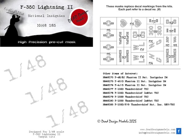 F35C Lightning II National Insignia Mask (Tamiya) NM48285