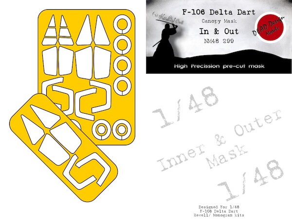 F106 Delta Dart canopy and wheel  mask In and Outside  (Revell, Monogram kits)  NM48299