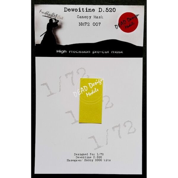 Dewoitine D520 Canopy mask (Hasegawa / Hobby 2000)  NM72007