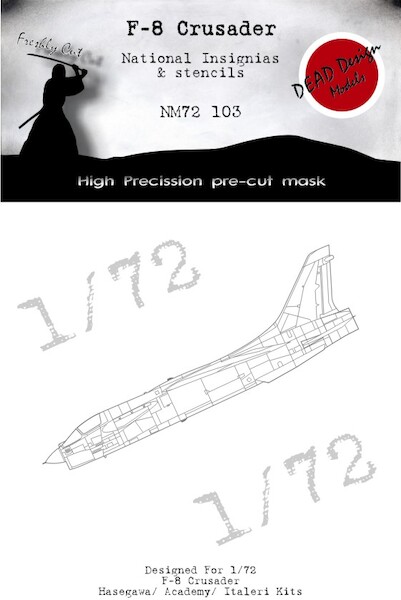 Vought F8E Crusader National Insignia and Stencils mask (Hasegawa/Academy/ESCI/Italeri) NM72103