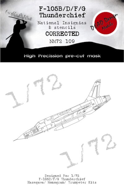 F105G Thunderchief National Insignia & Stencils CORRECTED (Hasegawa, Monogram Trumpeter) NM72109