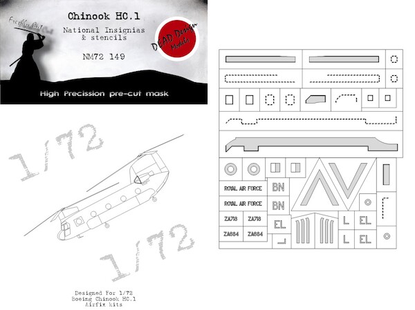 Chinook HC1 National Insignia and Markings mask (Airfix)  NM72149