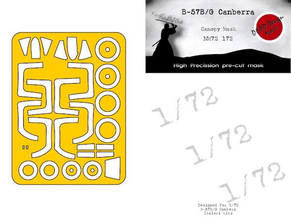 Martin B57B/G Canberra  Canopy and wheel mask (Italeri)  NM72172