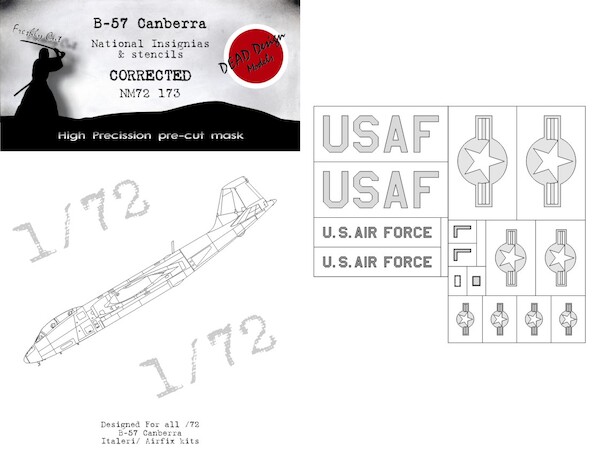 Martin B57B/G Canberra  National Insignias and Stencils (Italeri)  NM72173
