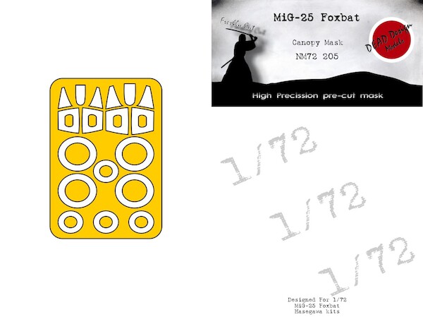 Mikoyan MiG25 Foxbat Canopy and wheel mask (Hasegawa)  NM72205
