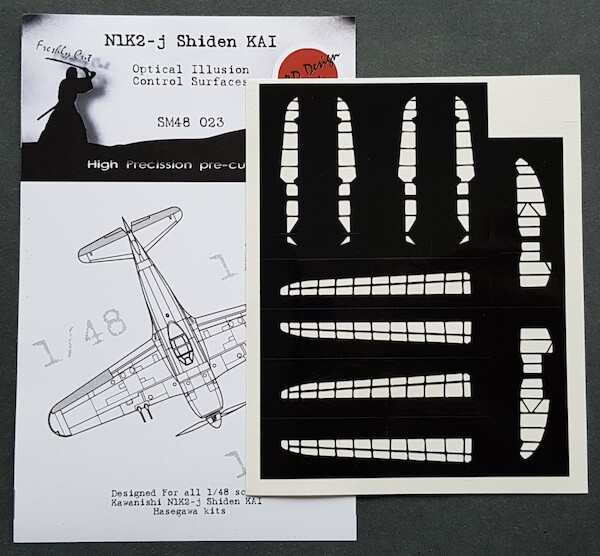 Kawanishsi N1K2-J Shiden Kai "George" Optical Illusion Control Surfaces mask (Hasegawa)amiya) SM48023