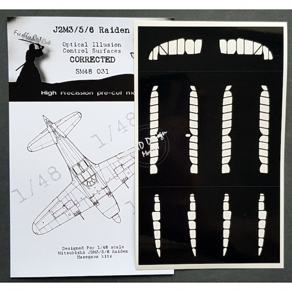 Mitsubishi J2M3/5/6 Raiden "Jack" Optical Illusion Control Surfaces mask -Corrected- (Hasegawa)  SM48031