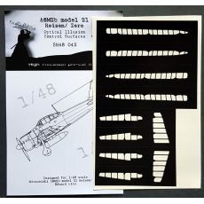 A6M2a Model 11 Reisen / Zero Optical Illusion Control Surfaces mask (Eduard)  SM48042