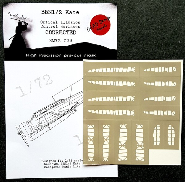 Nakajima B5N1/2 "Kate"Optical Illusion Control Surfaces mask (Hasegawa) - Corrected  SM72029