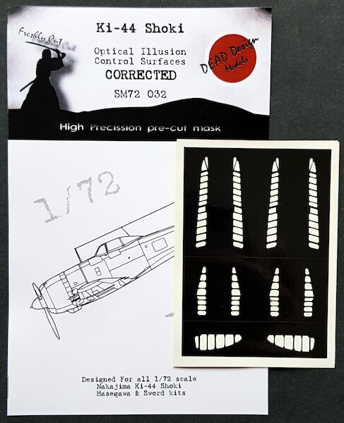 Nakajima Ki44 Shoki "Tojo" Optical Illusion Control Surfaces mask (Hasegawa, Sword) - Corrected  SM72032