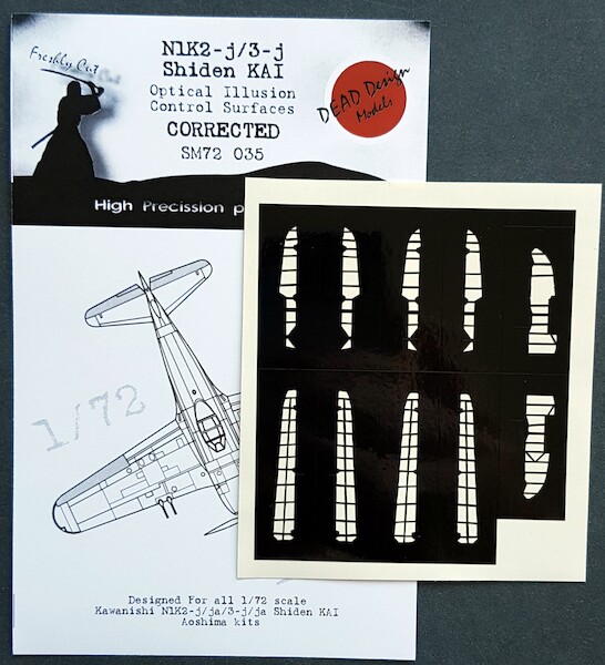 Kawanishsi N1K2-J/ N1K3-J  Shiden Kai  "George" Optical Illusion Control Surfaces mask (Aoshima) - Corrected  SM72035