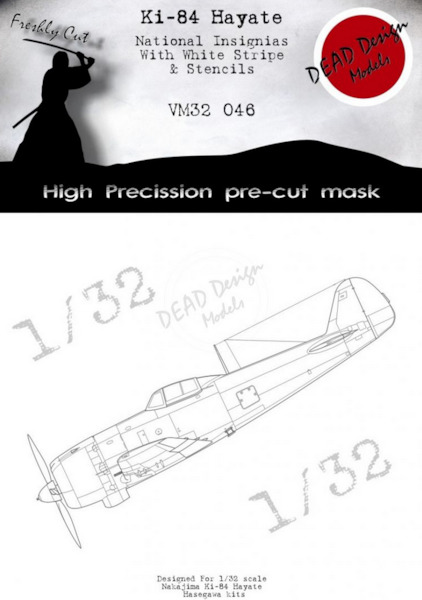 Nakajima Ki43 Hayate "Frank"National Insignias with white stripe & Stencils masks (Hasegawa)  VM32046