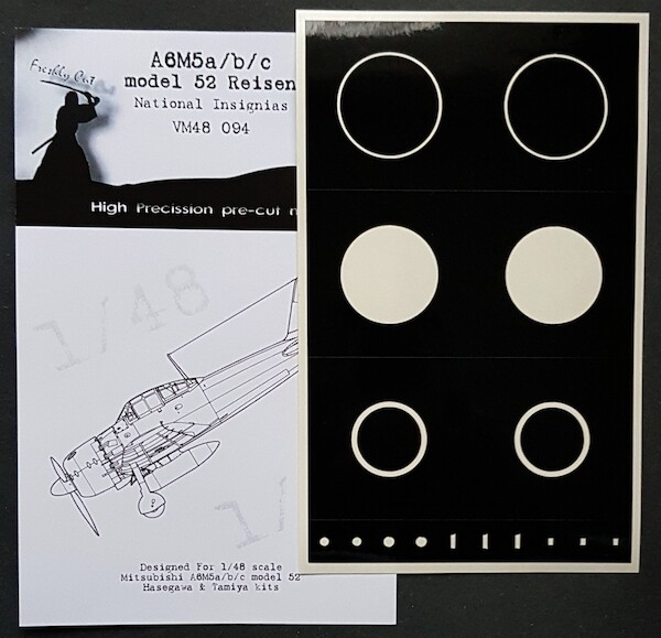 Mitsubishi A6M5a/b/c Model 52 Reisen "Zero" National Insignia mask (Hasegawa, Tamiya, Fujimi) VM48094