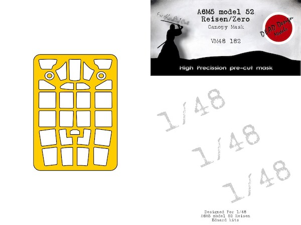 Mitsubishi A6M5 Model 52 Reisen 'Zero' Canopy mask  (Eduard)  VM48182