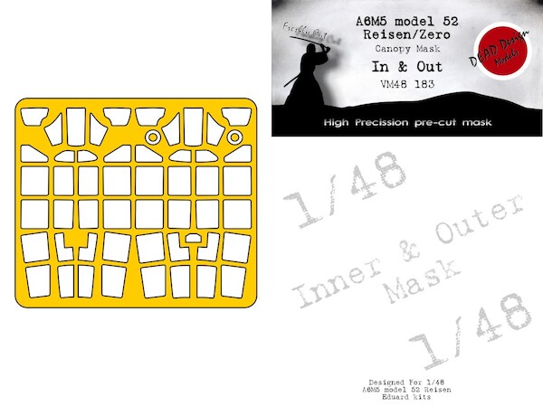 Mitsubishi A6M5 Model 52 Reisen 'Zero' Canopy mask in- and outside  (Eduard)  VM48183