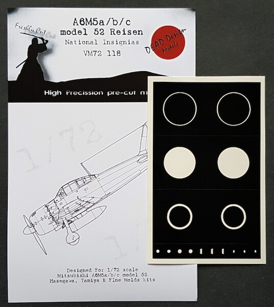 Mitsubishi A6M5a/b/c Reisen "Zero" National Insignia Mask (Hasegawa, Tamiya) VM72118