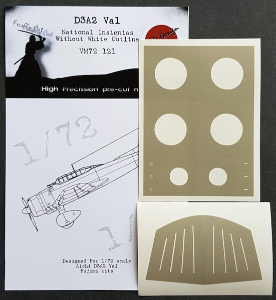 Aichi D3A-2"Val" National Insignia without white outline masks (Fujimi, Cyber Hobby) VM72121