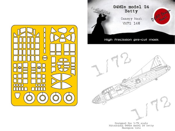 Mitsubishi G4M2e Model 24 "Betty" Canopy mask (Hasegawa)  VM72148