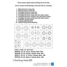 Kawasaki Ki48 "Lily" National Markings and Insignia masks (Hasegawa)  VM72183