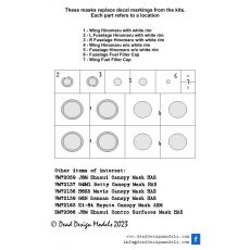 J8M Shusui National Markings and Insignia masks - Corrected-  (Hasegawa, Pitroad)  VM72187