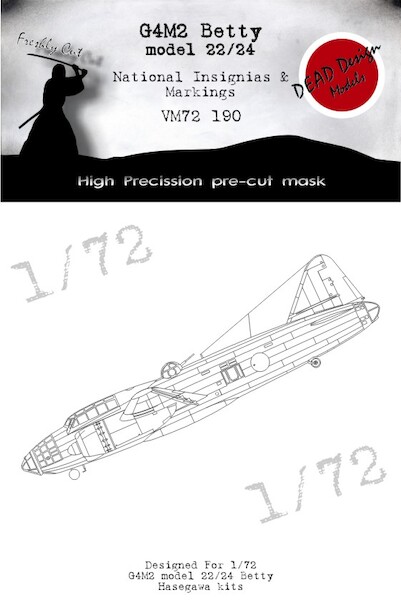 Mitsubishi G4M2 "Betty" Modell 22/24 National Markings and Insignia masks (Hasegawa) VM72190