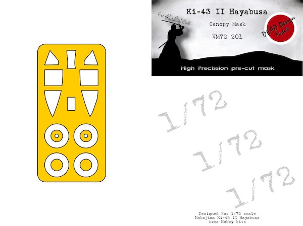 Nakajima Ki43-II Hayabusa 'Oscar' Canopy and wheel masks (Arma Hobby)  VM72201