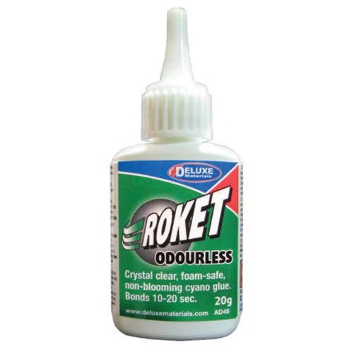 Roket Odourless, crystal clear foamsafe non blooming Cyano Glue  AD46