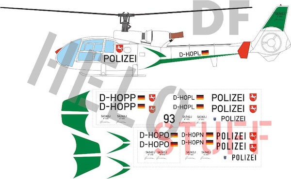 Aerospatiale SA324J Gazelle "Polizei Niedersachsen" rot DF22148