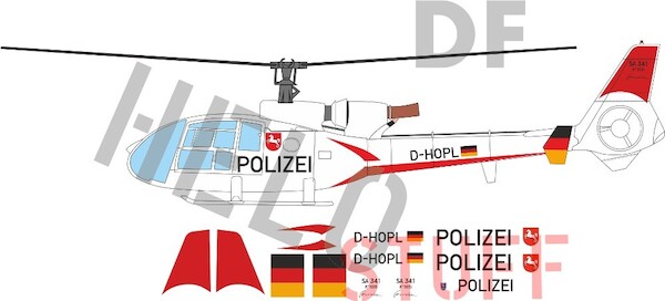 Aerospatiale SA324J Gazelle "Polizei Niedersachsen" rot  DF22172