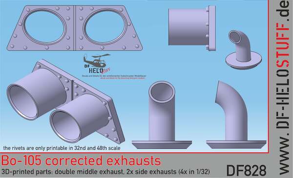 Bolkow Bo105 Corrected Exhausts  DF82832